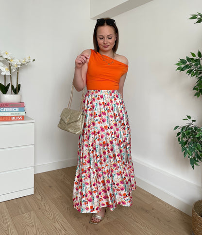 Top asymétrique orange LOA