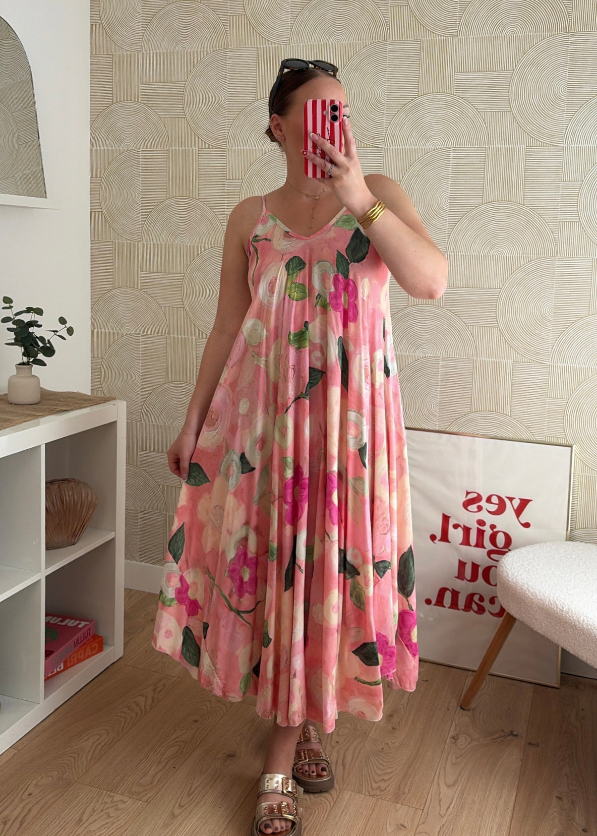 Robe longue rose - FLORA