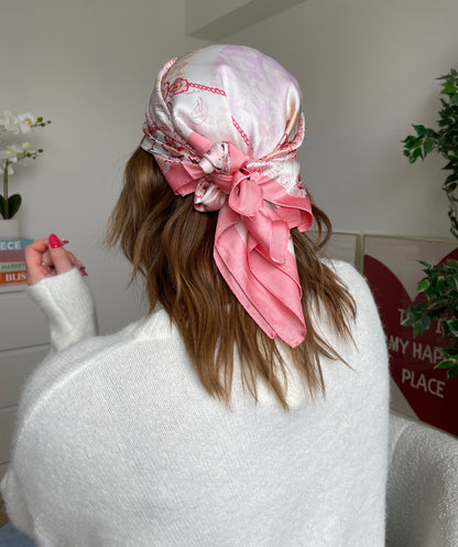 Foulard en satin rose ZIA