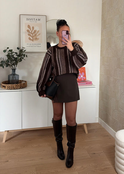 Pull à rayures choco - CHARLIE