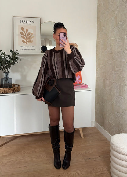 Pull à rayures choco - CHARLIE