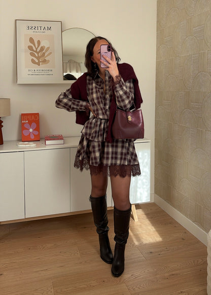 Robe chemise carreaux - DENSIA