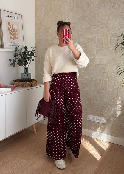 Pantalon bordeaux - POIS