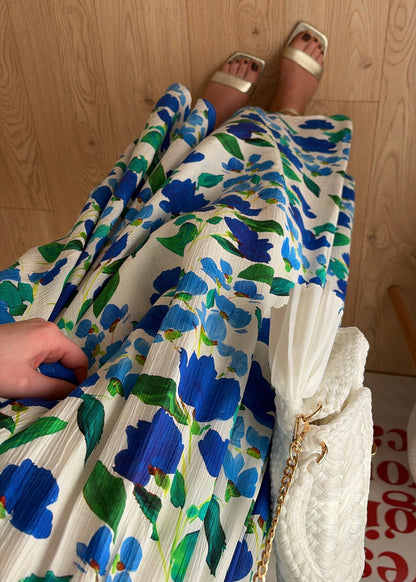 Robe longue bleu/vert- EMMA