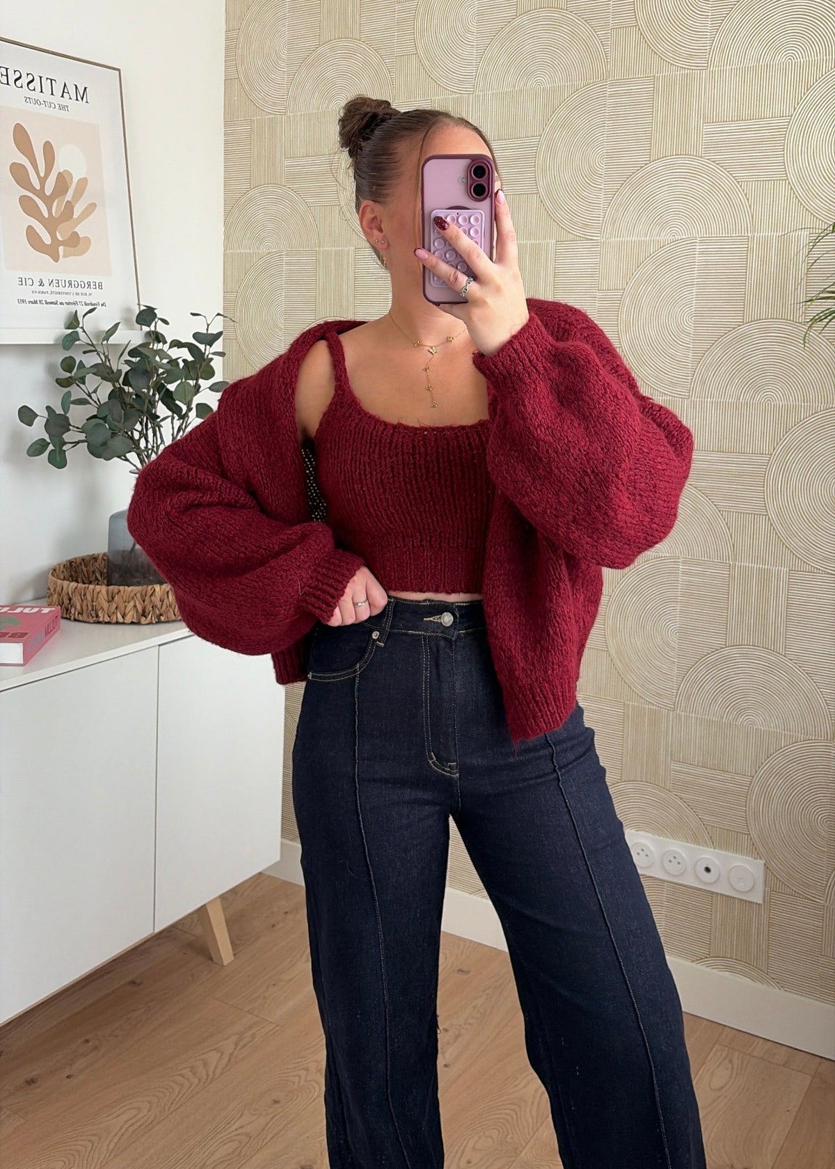 PRÉCOMMANDE / Gilet + débardeur bordeaux - NAOMIE