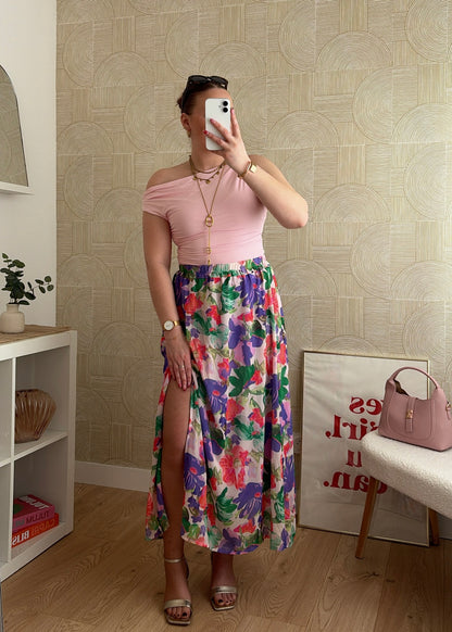 Jupe longue violette - LAYA