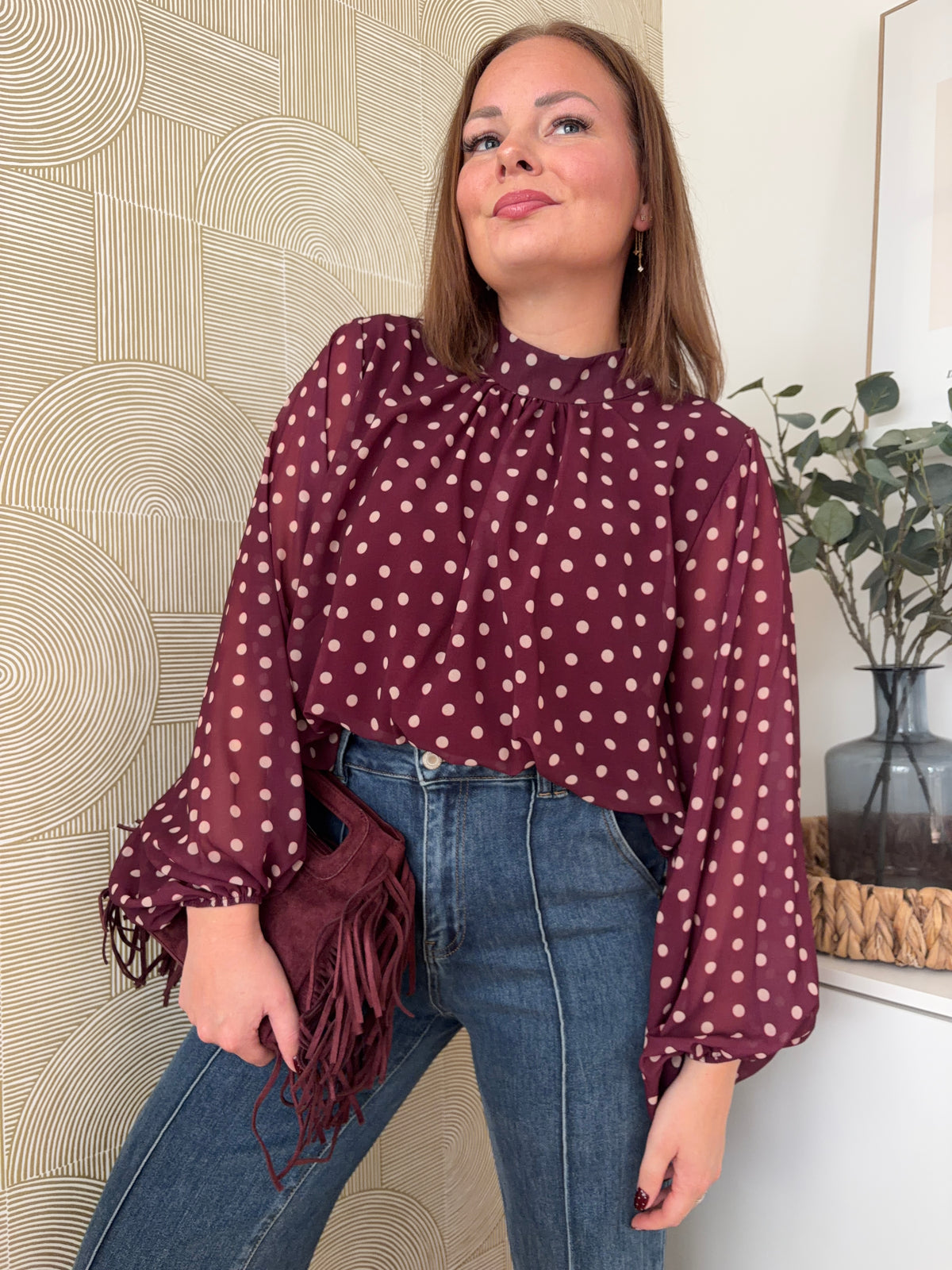 Blouse bordeaux - POIS