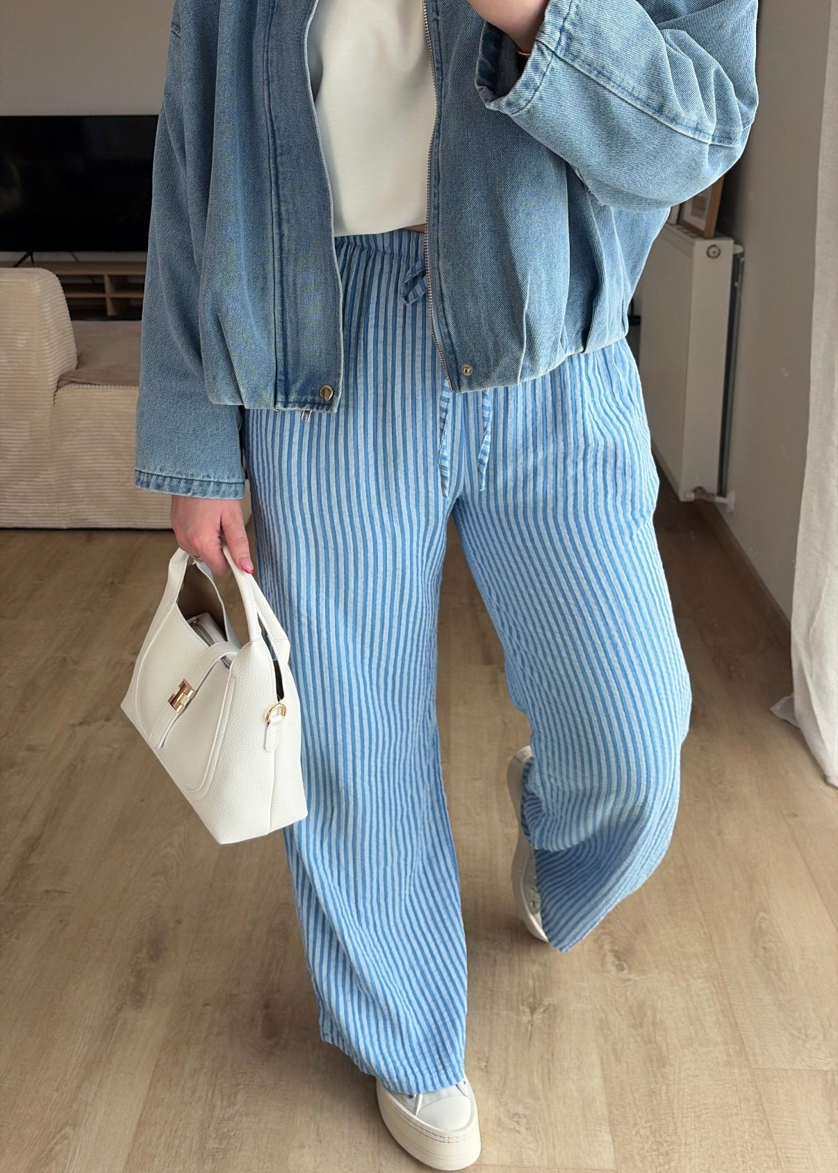 Pantalon bleu - GAZE DE COTON