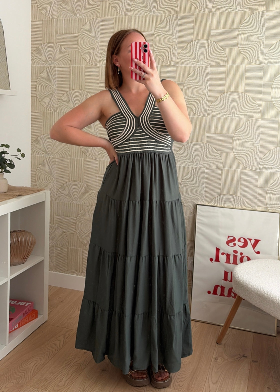 Robe longue kaki - BOHEMIA