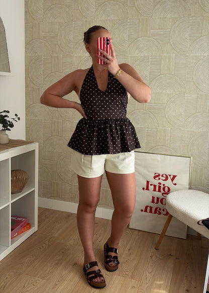 Short tailleur beige - CLARA