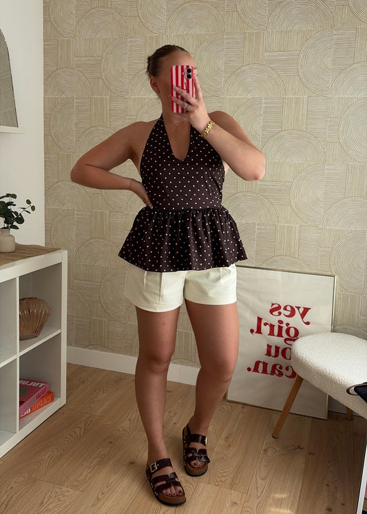Short tailleur beige - CLARA