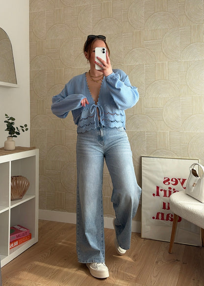 Blouse bleue - ESMERALDA