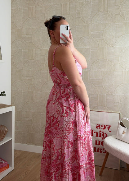 Robe longue bohème rose - AZURA