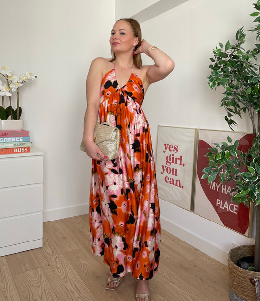 Robe bohème orange AURÉLIE