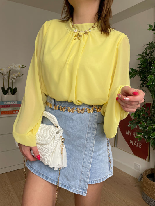 Blouse unie jaune MIA