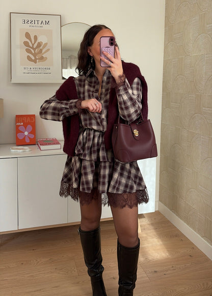 Robe chemise carreaux - DENSIA