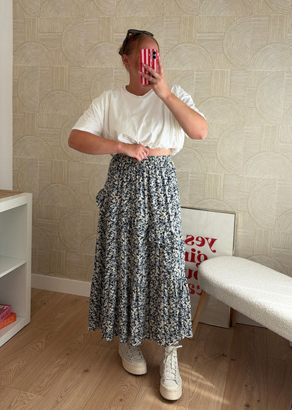 Jupe longue navy - FLOWERS