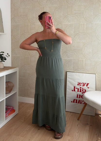 Robe bustier kaki - MAËLYS