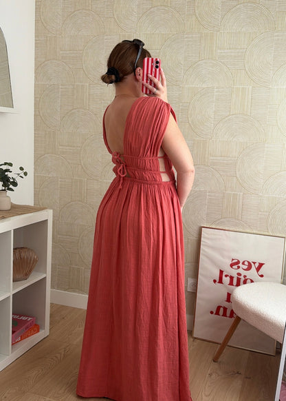 Robe longue saumon - LAYNA