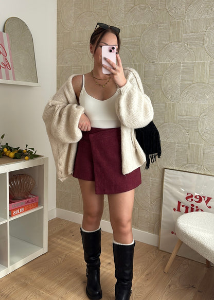 Jupe short bordeaux - NAÏSSA