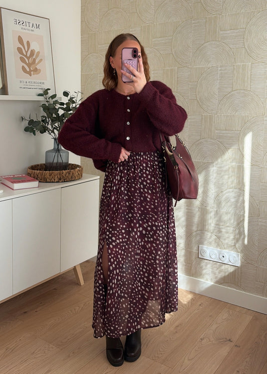 Jupe longue prune - JOY