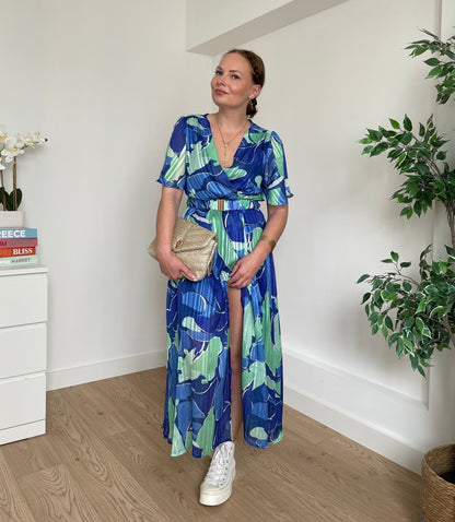 Robe longue bleue/verte ARIEL