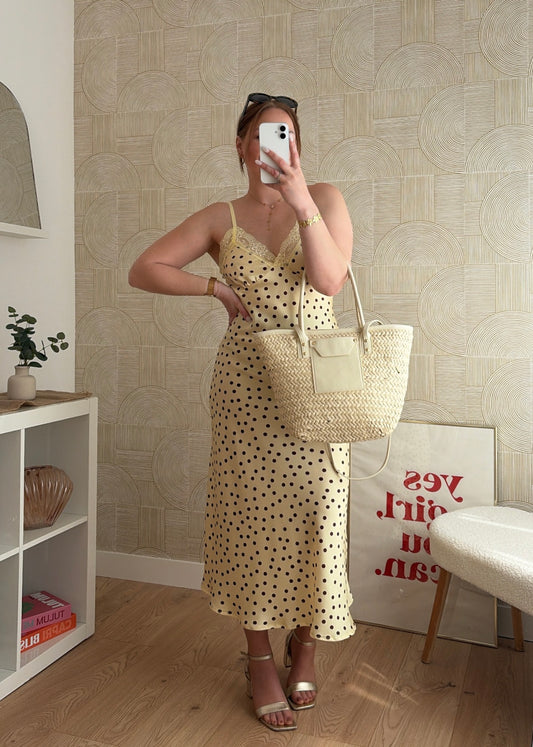 Robe longue à pois jaune - NIRMA