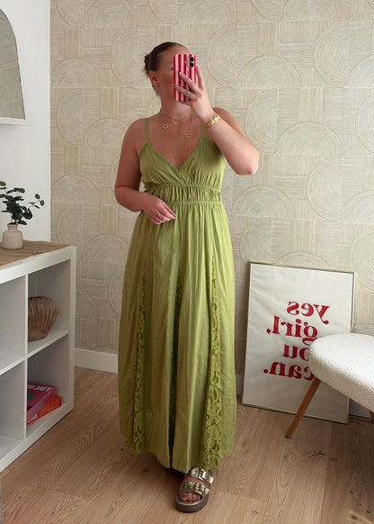 Robe longue olive - AGATHE