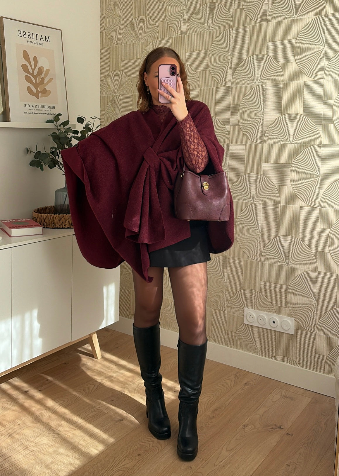Poncho bordeaux - NATE