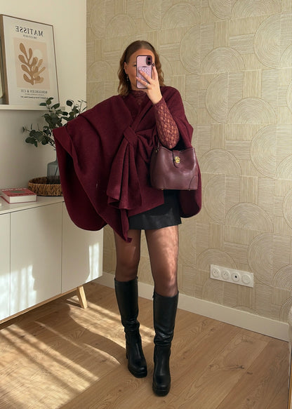 Poncho bordeaux - NATE