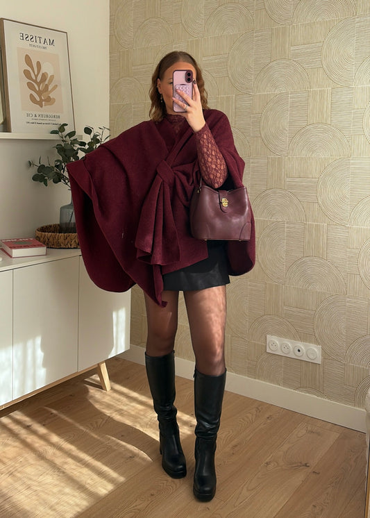 Poncho bordeaux - NATE