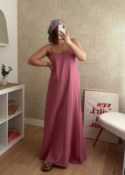 Robe longue rose - NAOMIE