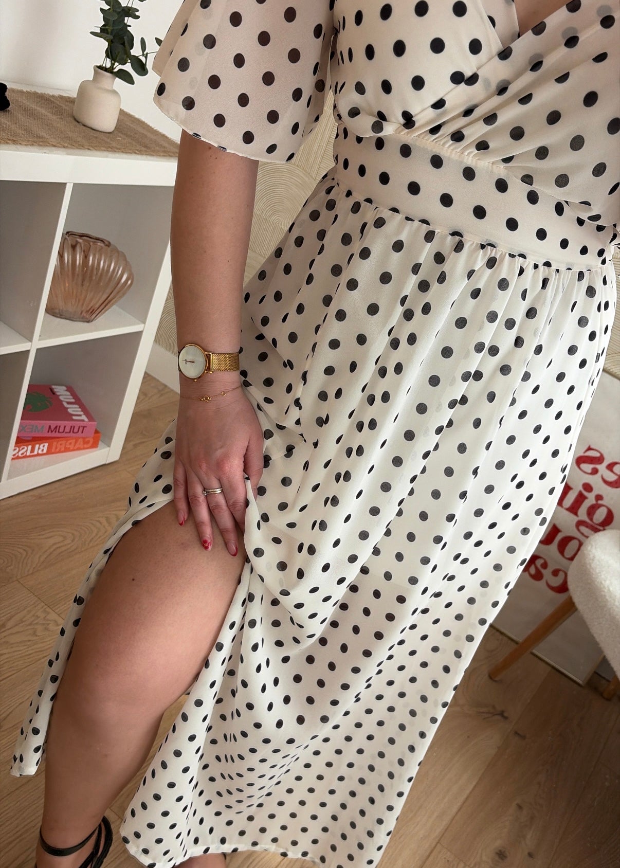 Robe longue blanche - POIS