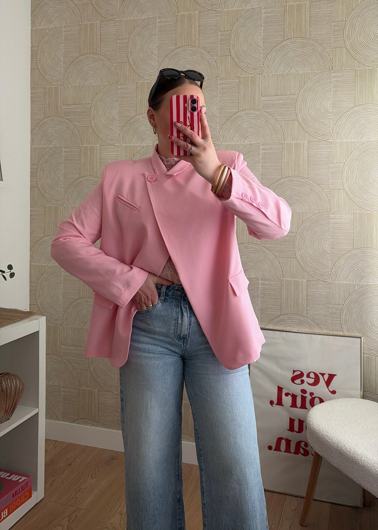Blazer asymétrique rose - ELSA
