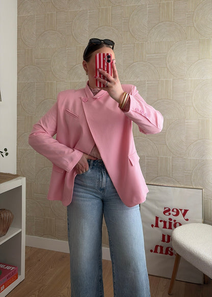 Blazer asymétrique rose - ELSA