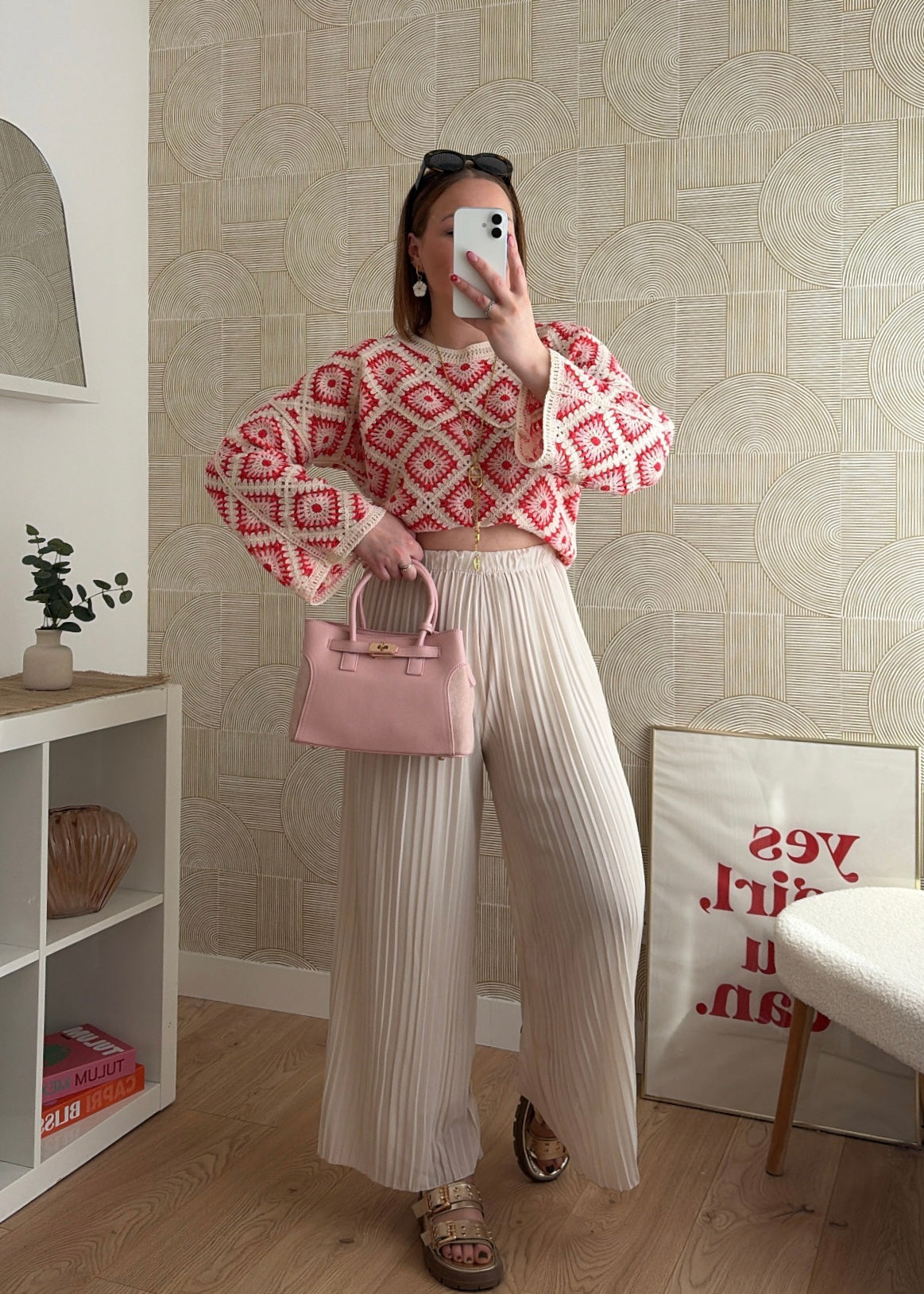 Pantalon plissé beige - ISIS