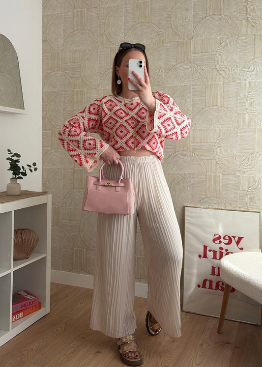 Pantalon plissé beige - ISIS