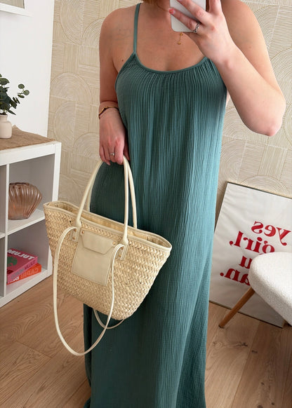 Robe longue céladon - NAOMIE