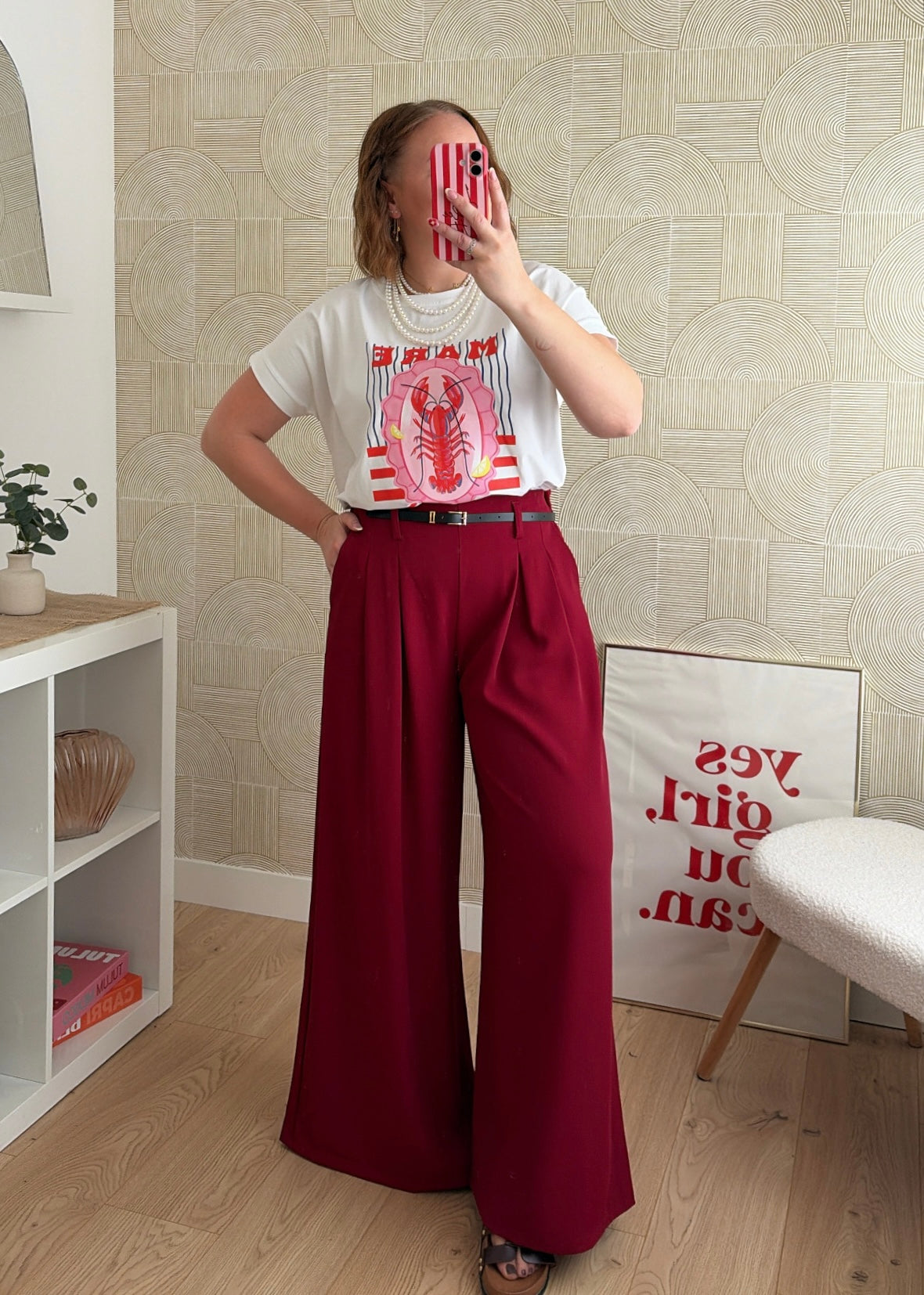 Pantalon bordeaux - PALAZZO