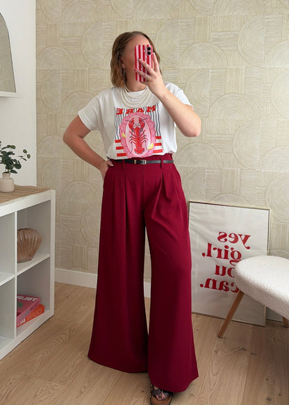 Pantalon bordeaux - PALAZZO