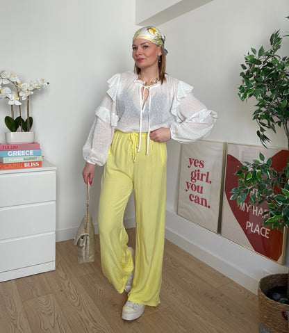 Pantalon fluide jaune CLAIRE