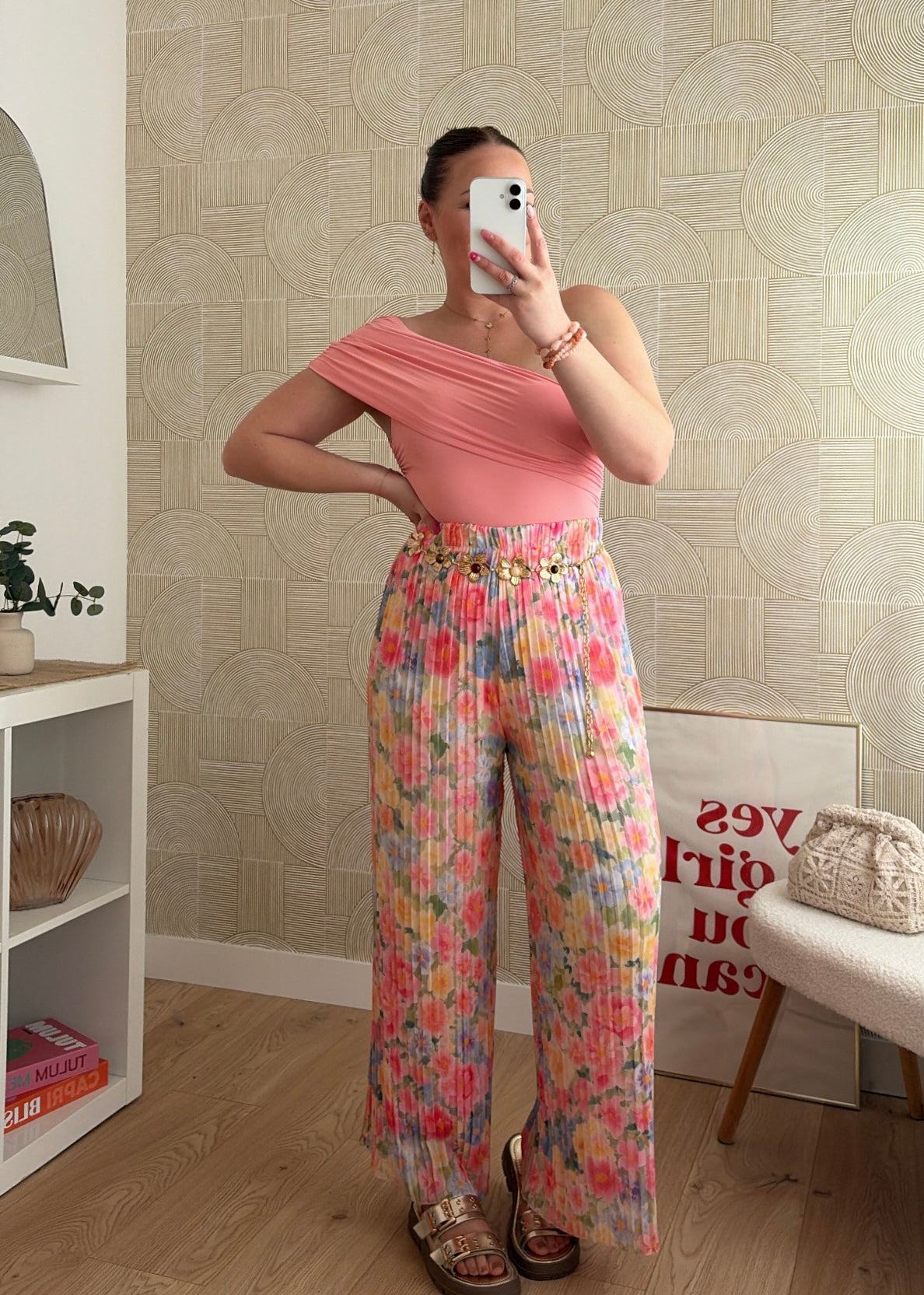 Pantalon plissé à fleurs - MIA