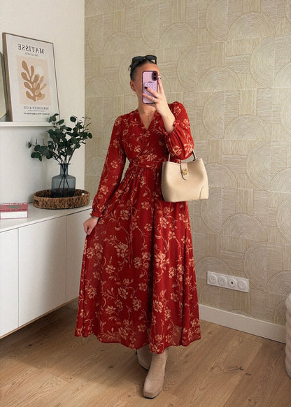 Robe longue rouille - SAFIA